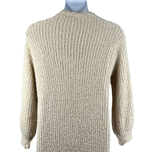 Hers & Mine Womens S Fuzzy Soft Long Maxi Beige Loose Knit Open Cardigan Pocket - Picture 8 of 15